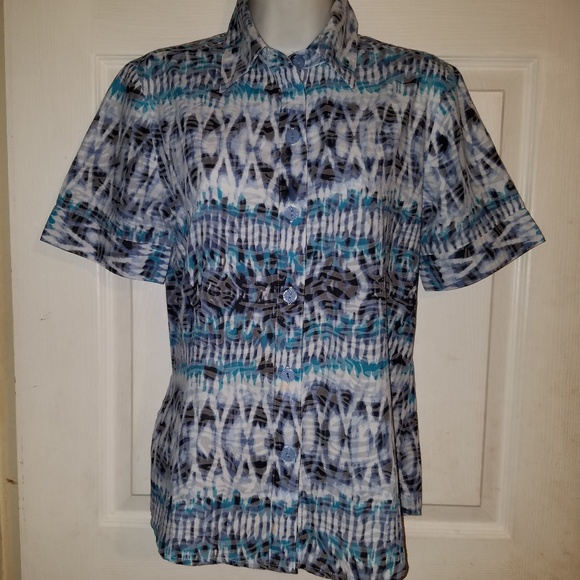 Drapers & Damons Button Down Short Sleeve Blouse - Picture 1 of 2